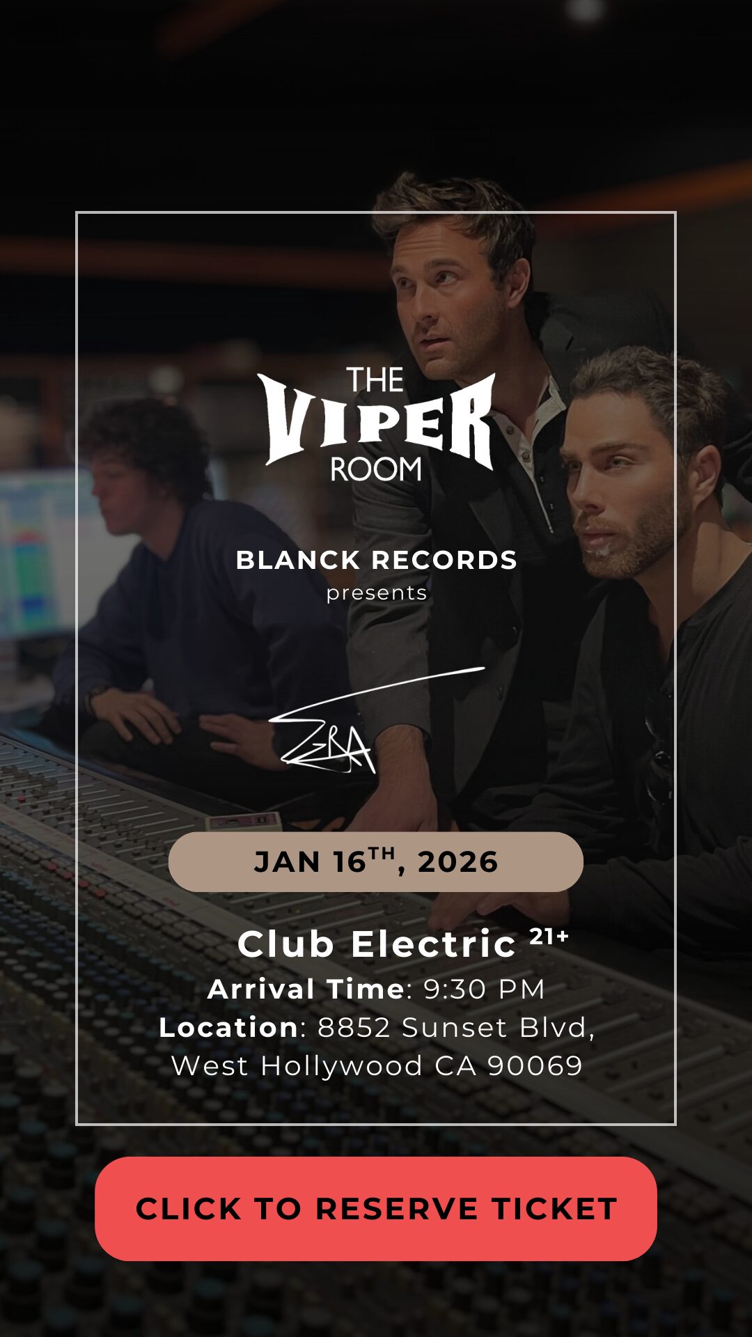 BLANCK RECORDS Presents EZRA - Viper Room Jan 16 2026